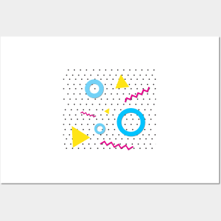 90s Pop art geometric dots fun pattern Posters and Art